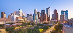 Downtown image of Houston, TX